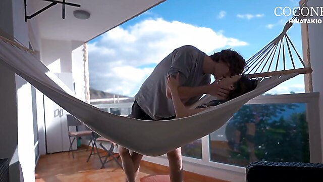 Brunette public teen, amateur tattoo couple, balcony time, my cock on the balcony, teen amateur public