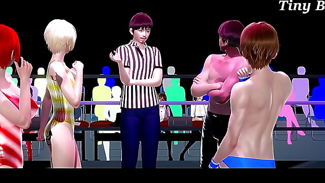 Wrestling sport, wrestling riding, handjob, blowjob riding, wrestling handjob cum