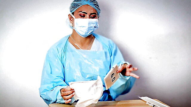 Gyno humiliated, rubber gloves femdom, femdom nurse gloves, bdsm hospital, rubber nurse femdom