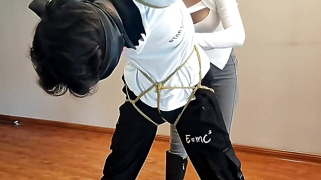 Japanese bondage whipping, tied up asian gagged, asian femdom gag, guy tied up by girl, asian lesbian domination
